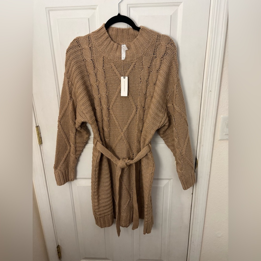 Anthropologie Amadi Beige Cable Knit Sweater